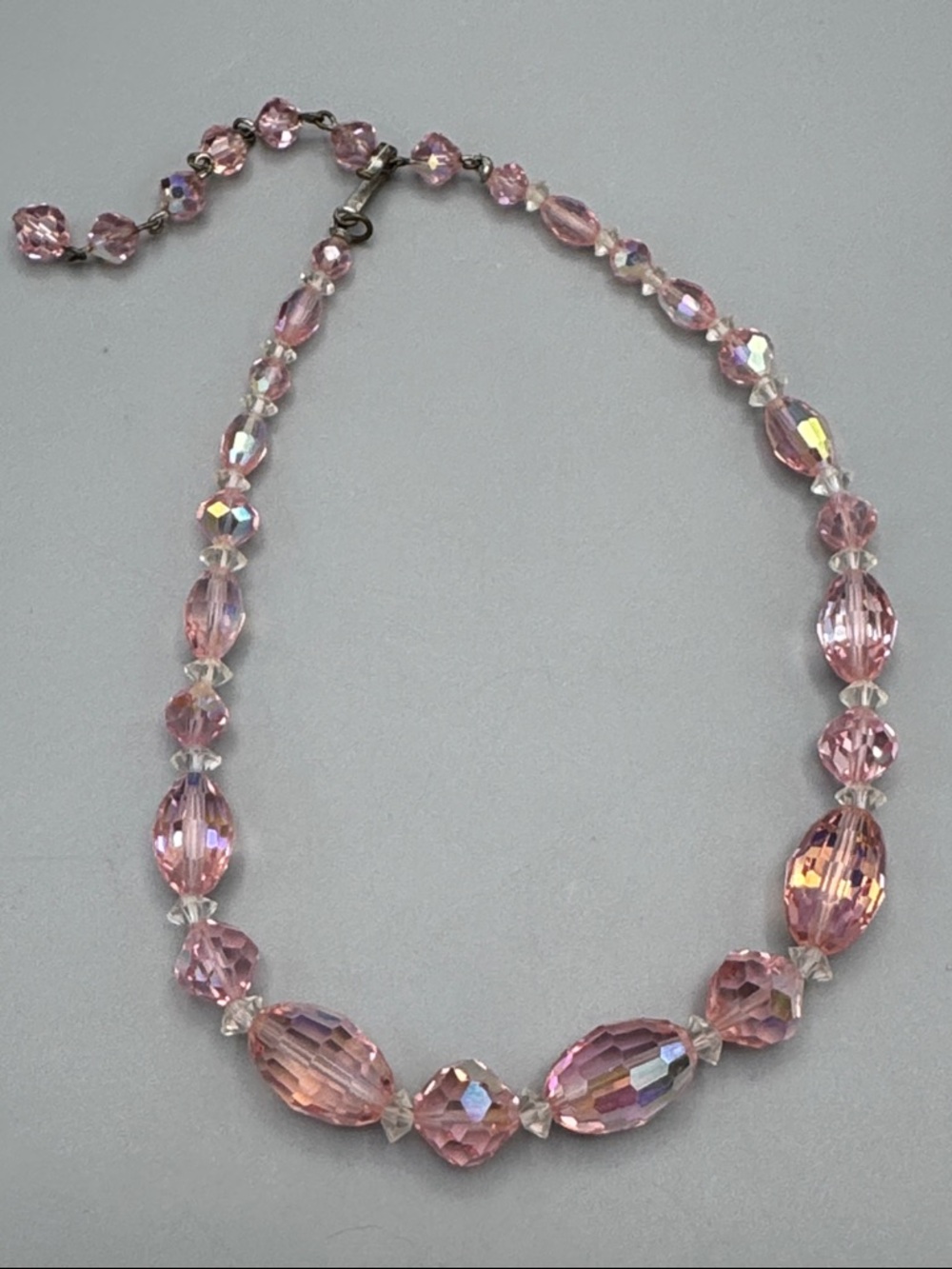 RARE Laguana Pink Aurora Crystal Bead Necklace - Picture 5 of 5